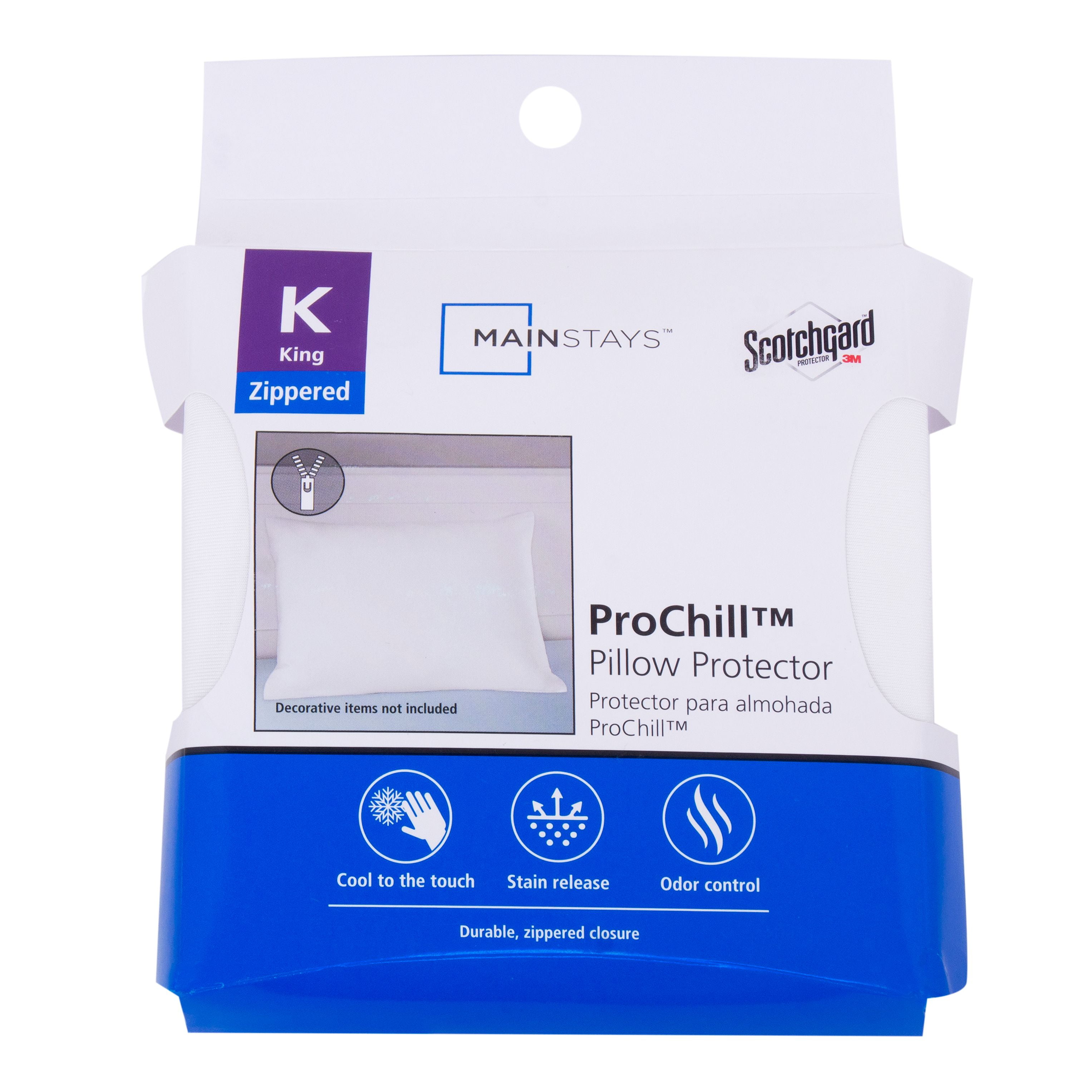 Mainstays ProChill Cooling Zippered Pillow Protector, King