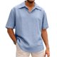thumbnail image 1 of Camisas de Lino de los Hombres Casual V-Cuello de Manga Corta para las Vacaciones de la Playa, Poliéster Cómodo Regular Ajuste de los Hombres Camisas Casuales, 1 of 8