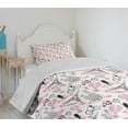 thumbnail image 4 of Ambesonne Eiffel Quilted Bedspread Set 2 Pcs, Love in Paris Bridal Pink, Twin Size, Rose Black White, 4 of 6