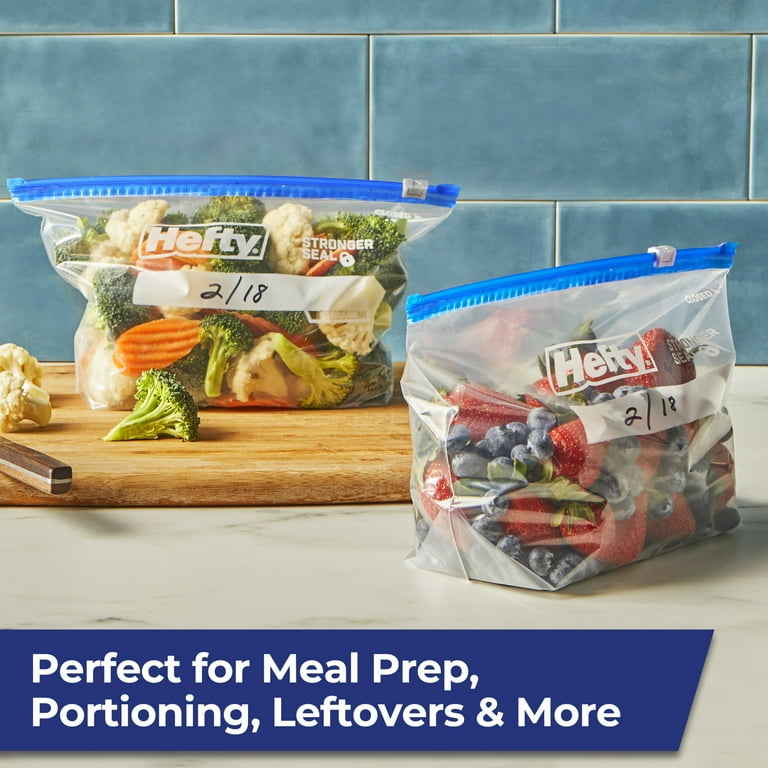 Half Gallon Hefty Zip Lock Bags Hefty Slider Freezer Kitchen