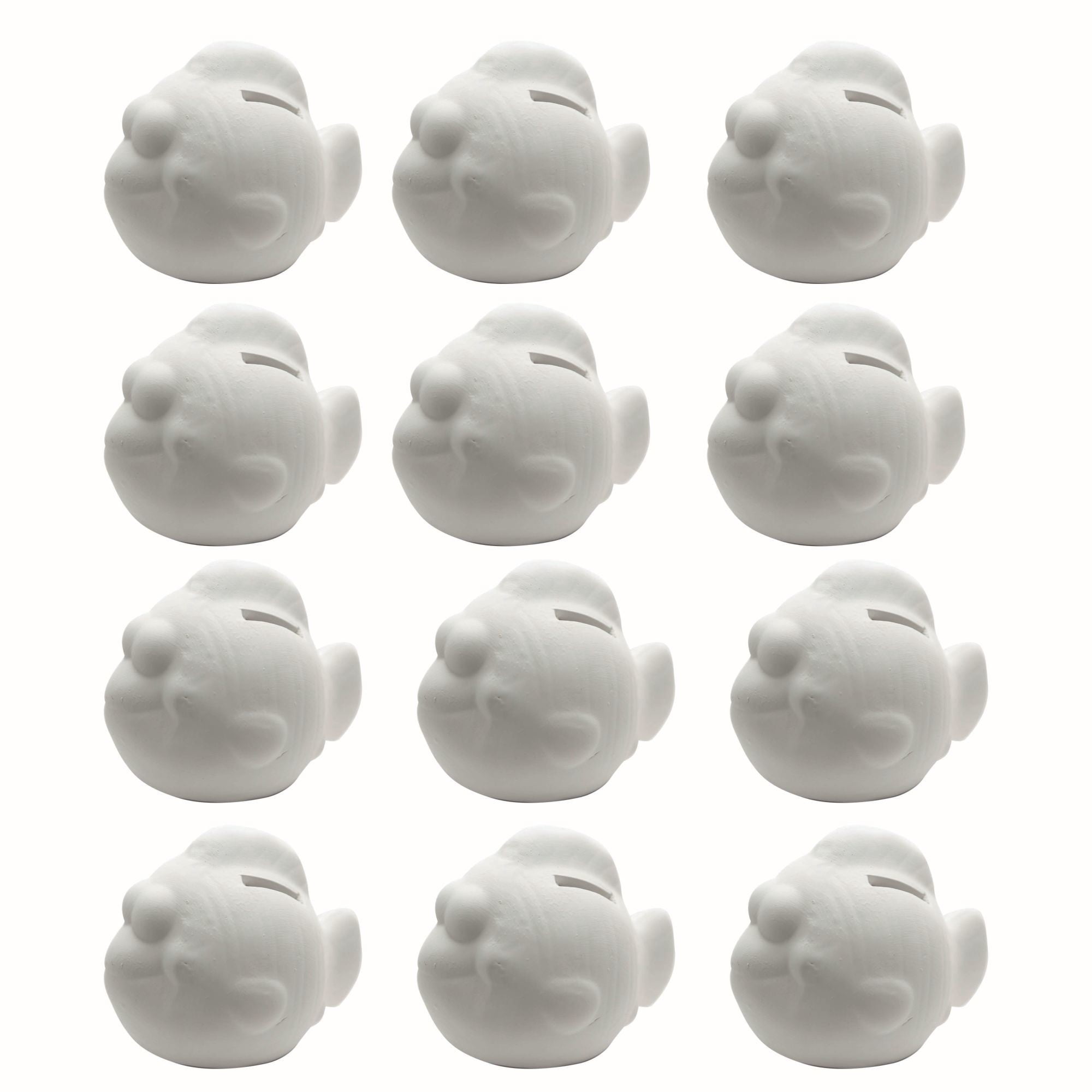 Color-Me™ Ceramic Bisque Fish Banks (Pack of 12)