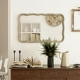 thumbnail image 5 of COZAYH Curved Wood Frame Accent Mirror, Farmhouse French Country Decorative Wall Mirror, Rectangle 23.5" L x 38" W, Natural, 5 of 11
