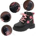 thumbnail image 5 of CAICJ98 Toddler Girl Combat Boots Side Zipper Riding Boots with Lace Up Ankle Boots Girls (Toddler/Little Kid),6, 5 of 7