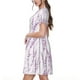thumbnail image 2 of Fotbe Lavender Flowers Vestido Largo de Moda para Mujer, Vestido Tipo Camiseta con Manga Corta y Estilo Casual a Rayas y Bloques de Color, 2 of 6