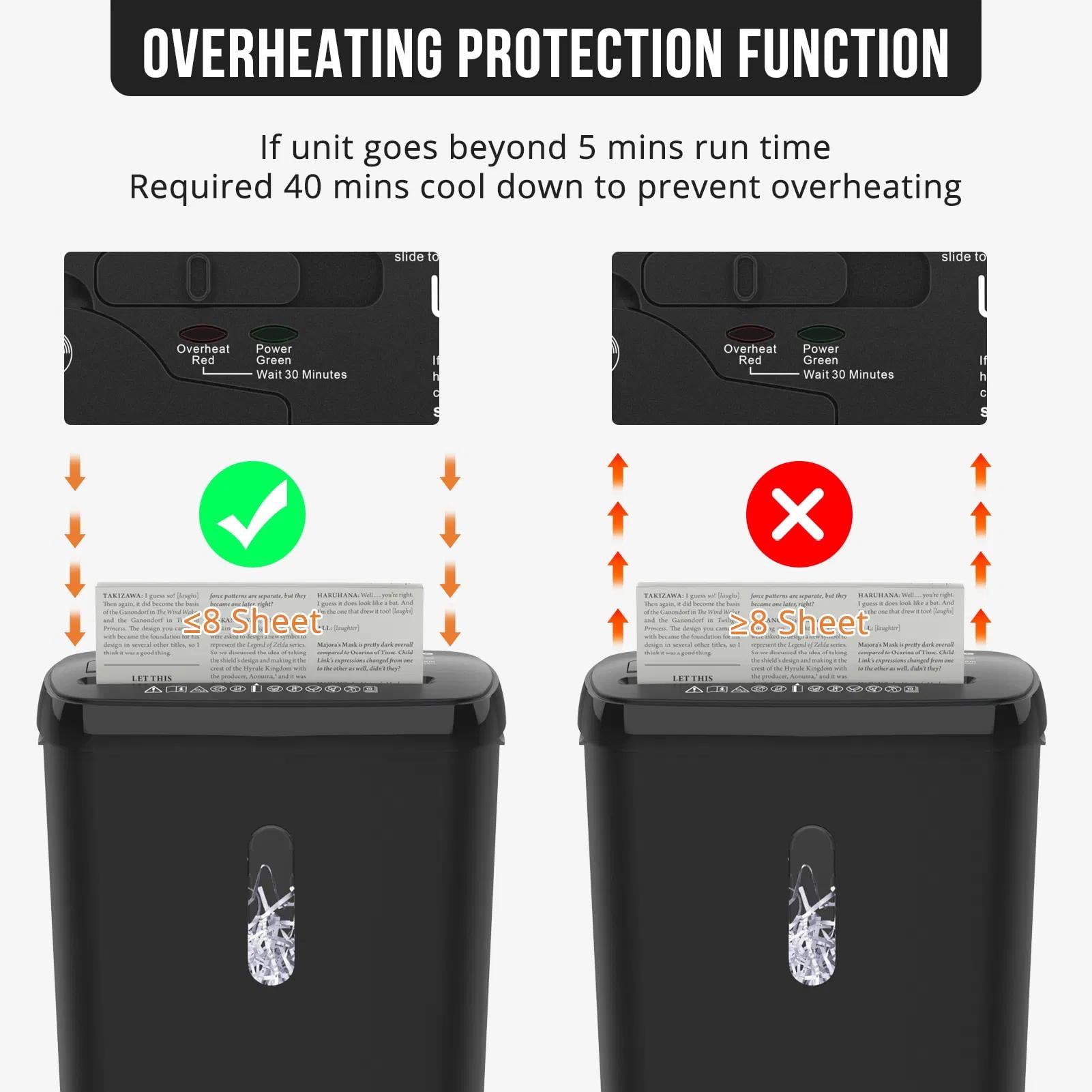 Home Office Paper Shredder, 10 Sheet Strip Cut with Gallon Basket, CD & Credit Card Shredder Durable & Fast