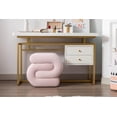 thumbnail image 2 of S-shape Velvet Fabric Ottoman Makeup Stool Footstool,Light Pink, 2 of 5