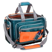 Osage River Gear Medium Fishing Tackle Bag, Saltwater Fishing Gear Bag, Tackle Box Organizer with Waterproof Non-Slip Bottom, Padded Shoulder Strap, and Fishing Pliers, Fishing Gifts for Men, Green