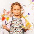 thumbnail image 2 of Colorful Mushroom Group White Pattern Kids Aprons for Girls and Boys,Adjustable Neck Strap Toddler Aprons for Kids Cooking Baking, 2 of 6