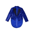 thumbnail image 3 of renvena Blazer Classique à Sequins pour Garçons, Veste de Costume à Queue d'Hirondelle Ouverte devant Bleu 10, 3 of 5