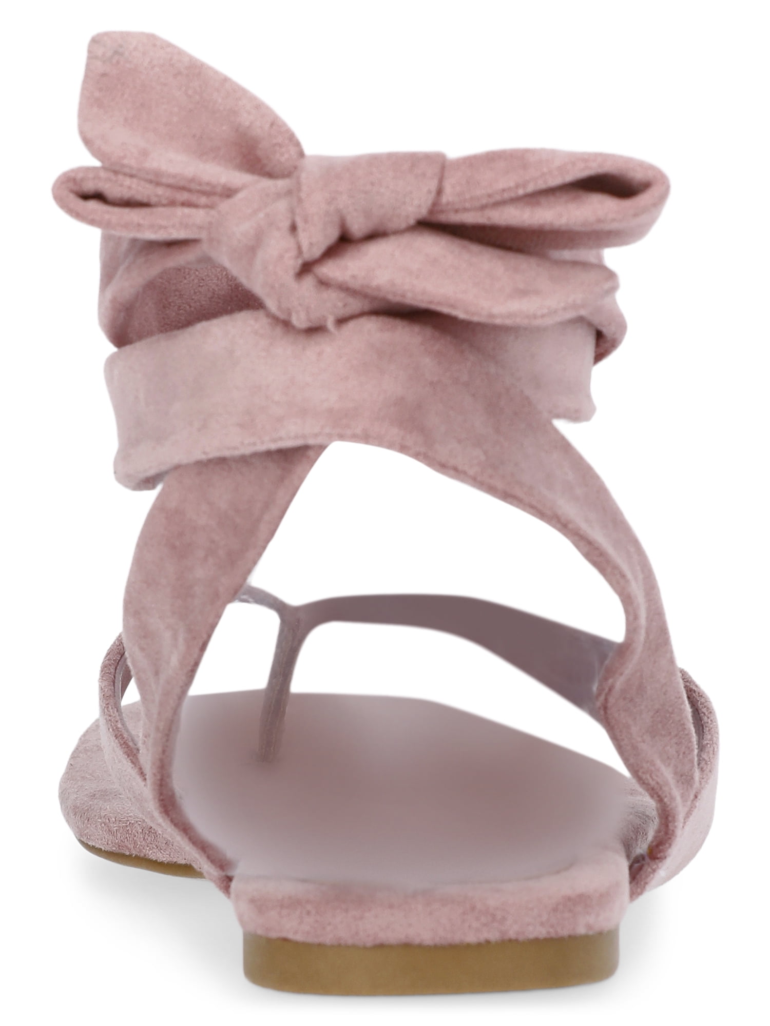 Scoop Women's Faux Suede Ankle Wrap Flat Sandals
