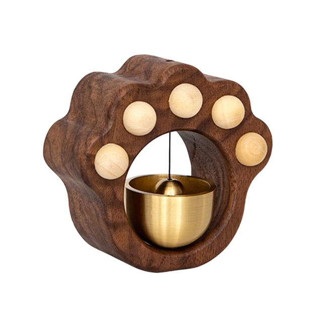Timbre de puerta de madera maciza de latón con dopamina, 7,1 x 7,6 cm, con cierre magnético, adorno único para el hogar y decoración colgante de oficina para la entrada.