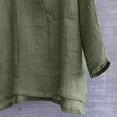 thumbnail image 7 of WTOBBY Women's Cotton Linen V-Neck Long Sleeve Shirt, Solid Color Casual Loose Fit Top, Relaxed Fashion Tee for Breathable Comfort, Unisex Style,Army Green L, 7 of 7