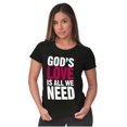 thumbnail image 4 of Christian Faith Gods Love All We Need Womens Slim Fit Graphic Tee Brisco Brands S, 4 of 5