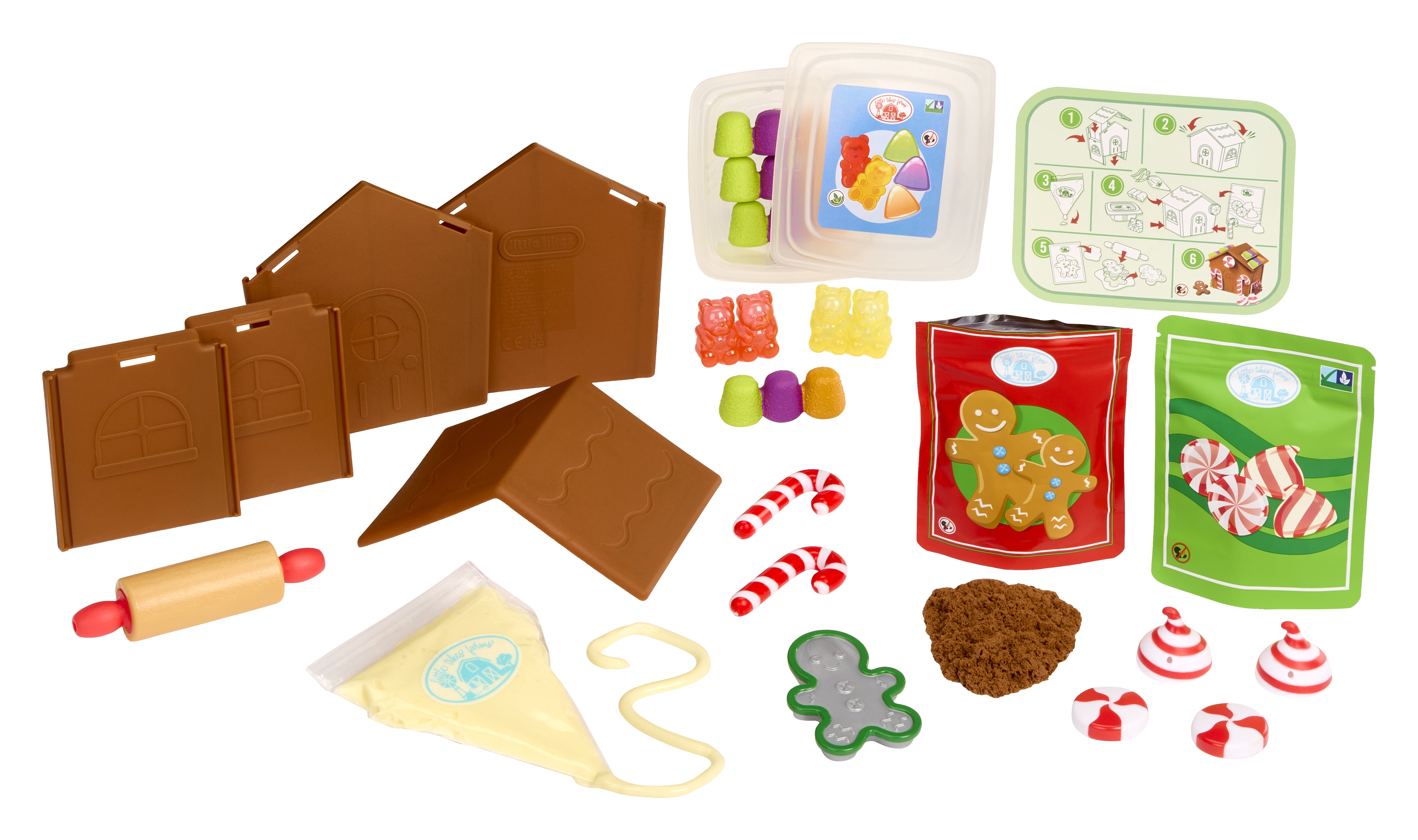 Little Tikes Creative Chefs Gingerbread House Kit, with Make-It Mix Play Sand, Ages 3+