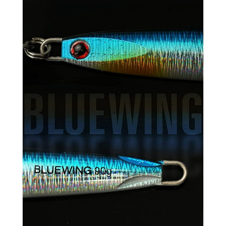 BLUEWING Speed Vertical Jigging Lure, Offshore Vertical Jig Deep Sea  Jigging Lures, Saltwater Jigs Fishing Lures for Tuna Salmon Snapper  Kingfish, Blue/Gold,200g 