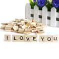 thumbnail image 3 of Papaba Wooden Letters,100 Pcs Wooden Alphabet Tiles English Letters DIY Wood Crafts Kids Toy 18x20mm, 3 of 6