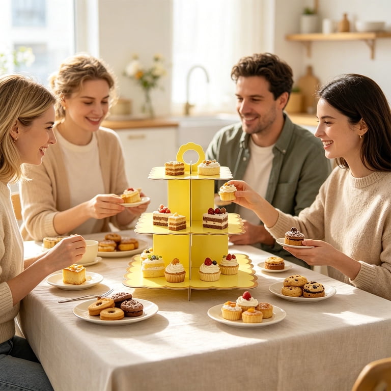 Dvumao Disposable Cake Stand, 3-Tier Dessert Display for Birthday