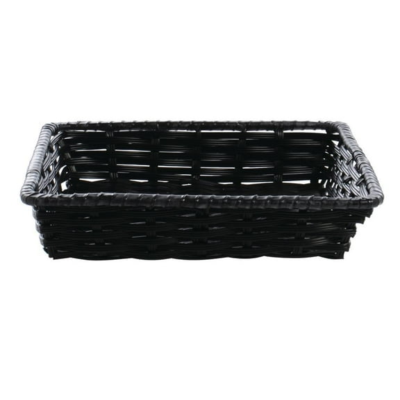 HUBERT® Black Basket Plastic - 12"L x 12"W x 2 1/2"H