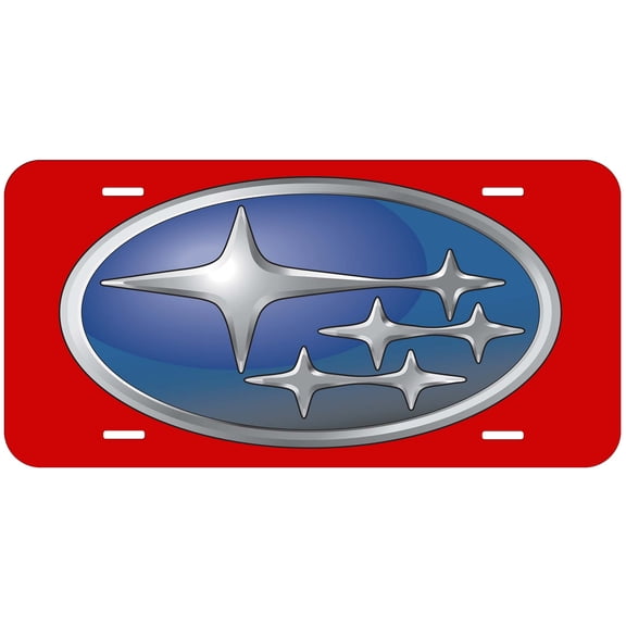 Subaru Red Flat Novelty Car Auto License Plate