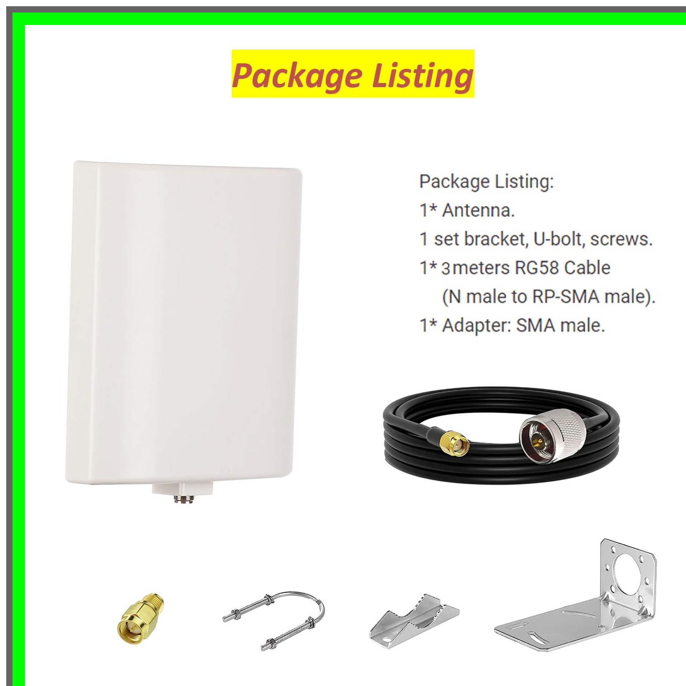 Long Range Dual Band Outdoor WiFi Panel Antenna with 15dBi Gain