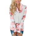 thumbnail image 3 of Sudadera de mujer con cuello desbocado floral a rayas y bolsillos Zhivalor WMZY-685-14, 3 of 7