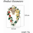 thumbnail image 6 of Rhinestone Christmas Wreath Brooch Pin for Women Gold-Toned Fashion Crystal Red Green Flower Basket Brooches Lapel Pins Trendy Suit Collar Dress Accessories Xmas Jewelry for Winter Holiday, 6 of 6
