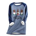 thumbnail image 1 of Hauts Chauds pour Filles Femmes Col Rond Impression de Noël Léopard Patchwork Velours Chaud Manches Longues Hauts Assortis Chandails à Capuchon en Liquidation, 1 of 4