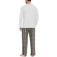 thumbnail image 7 of VV AVEORS Christmas Pajamas For Men Cotton Plaid Pajama Set Long Sleeve Pj Set Comfy Sleepewear Crew Neck Pajama With Pants Dark Gray 3XL, 7 of 7