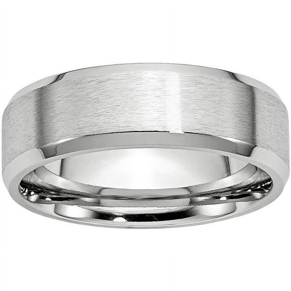 Cobalt Beveled Edge Satin and Polished 7mm Band