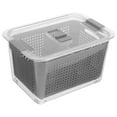 thumbnail image 1 of MasteelfCA Boîte de Rangement Scellée pour Réfrigérateur 2 Compartiments Boîte de Drainage Transparente pour Légumes, 1 of 8