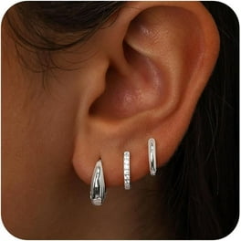 Bling Jewelry Mens Precision Target 11MM Black White CZ Stud