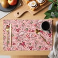 thumbnail image 2 of Paisley Placemats Set of 4, Pink Flowers Non-Slip Place Mats Washable Table Mats for Kitchen Dining Table Decorations Indoor/Outdoor, 2 of 9