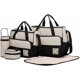 thumbnail image 1 of 5 Pcs/Set, Trendy Polka Dot Multifunctional Mummy Bag, Large Capacity Crossbody Diaper Bag - Black, 1 of 5