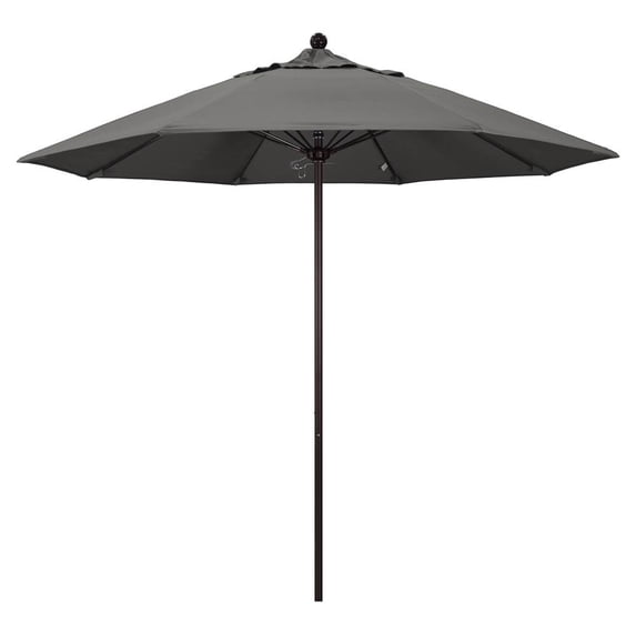 9 ft. Patio Umbrella in Sunbrella 1A Charcoal Fabric