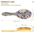 thumbnail image 2 of Natural Wooden Round Hair Brush - Wooden Cushion Massage Comb for Straight and Curly Hair, Promotes Scalp Blood Circulation,Purple and Iilac Floral, 2 of 7