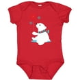 thumbnail image 3 of Inktastic Polar Bear With A Scarf, White Bear, Snowflakes Boys or Girls Baby Bodysuit, 3 of 5