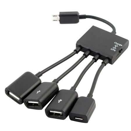 4in Cable - Unique BargainsMicro USB 4 in 1 OTG Charge Hub Host Cable Cord Adapter Connector Black