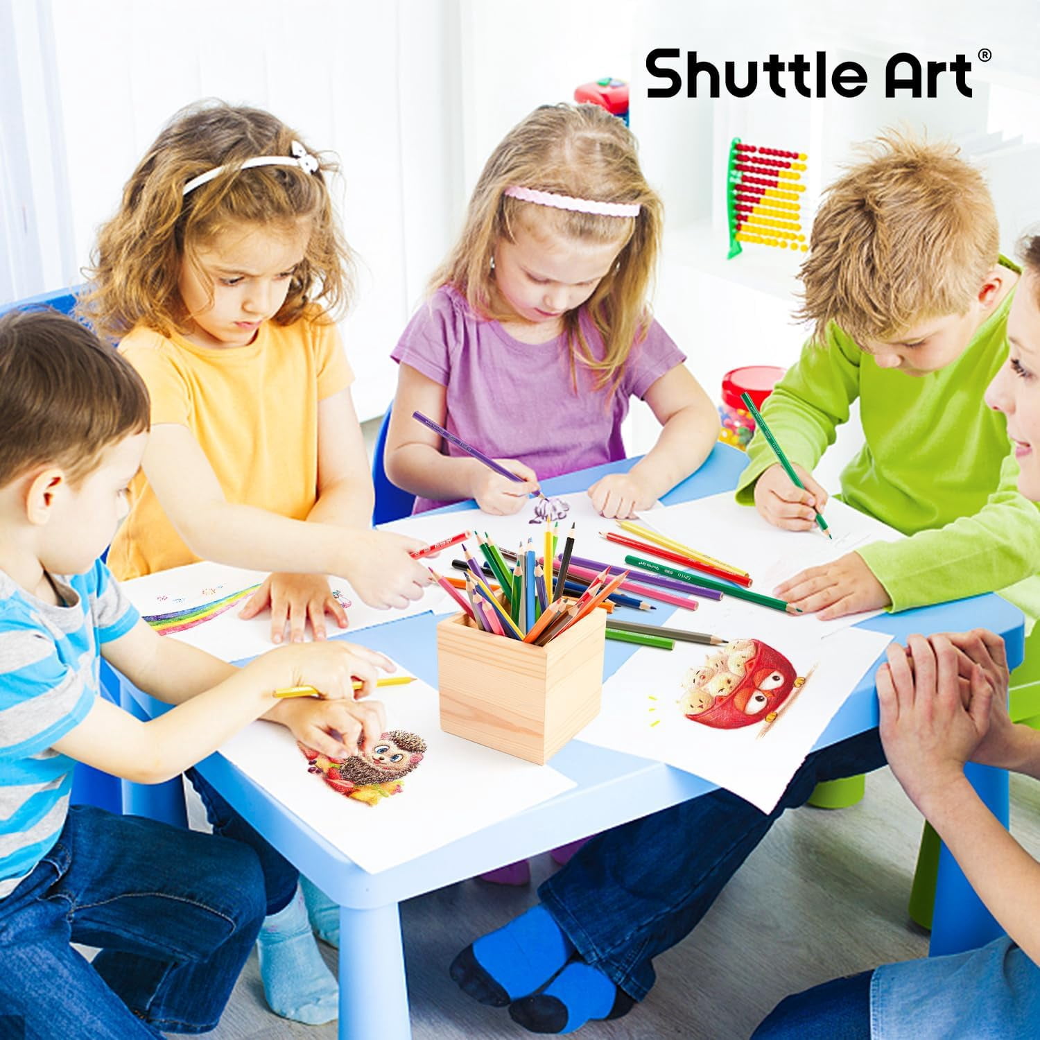Colored Pencils Bulk, Shuttle Art 408 Pack Coloring Pencil Set Plus 20 Sharpeners, 12 Assorted Colors, Classroom Pack School Supplies