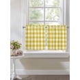 thumbnail image 3 of Half Window Curtain 36 Inches Long, Yellow Gradient Window Treatment Curtain Drapes, Farm Plaid Buffalo Checkered Gingham Small Tier Curtains for Bathroom Over Sink, 27.5"x36", 2 Panels, 3 of 7