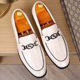 thumbnail image 5 of Mens Leather Dress Shoes Casual Comfort Loafers Fashion Classic Business Shoes Non-slip Breathable Driving Shoes White 11 US, 5 of 7