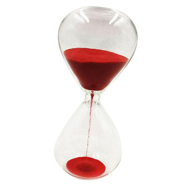 Reloj de arena de 15 minutos, temporizador, reloj de escritorio rojo