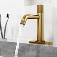 thumbnail image 4 of VIGO Apollo Button Operated Single-Hole Bathroom Faucet Set with Deck Plate in Matte Brushed Gold, 4 of 7