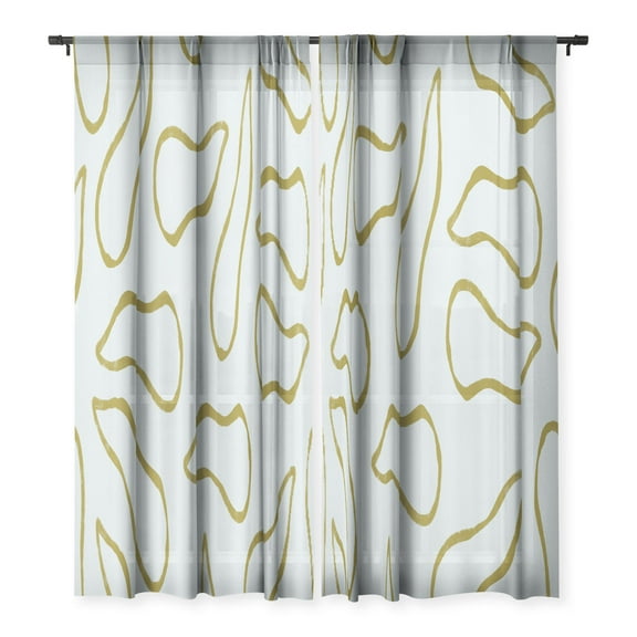 Society6 Lola Terracota Moving Shapes On A Soft Colors Background 50" x 84" Single Panel Sheer Window Curtain