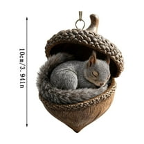 Beautynvta Forest Animal Acorn Ornaments, 3.94'' Sleeping Forest Animal in Acorn Ornaments for Christmas Tree, Personalized Acrylic Hanging Ornament, Gifts for Animals Lovers