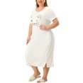thumbnail image 5 of Unique Bargains Women's Plus Nightgown Short Sleeve Cat Print Nightshirt, 5 of 7
