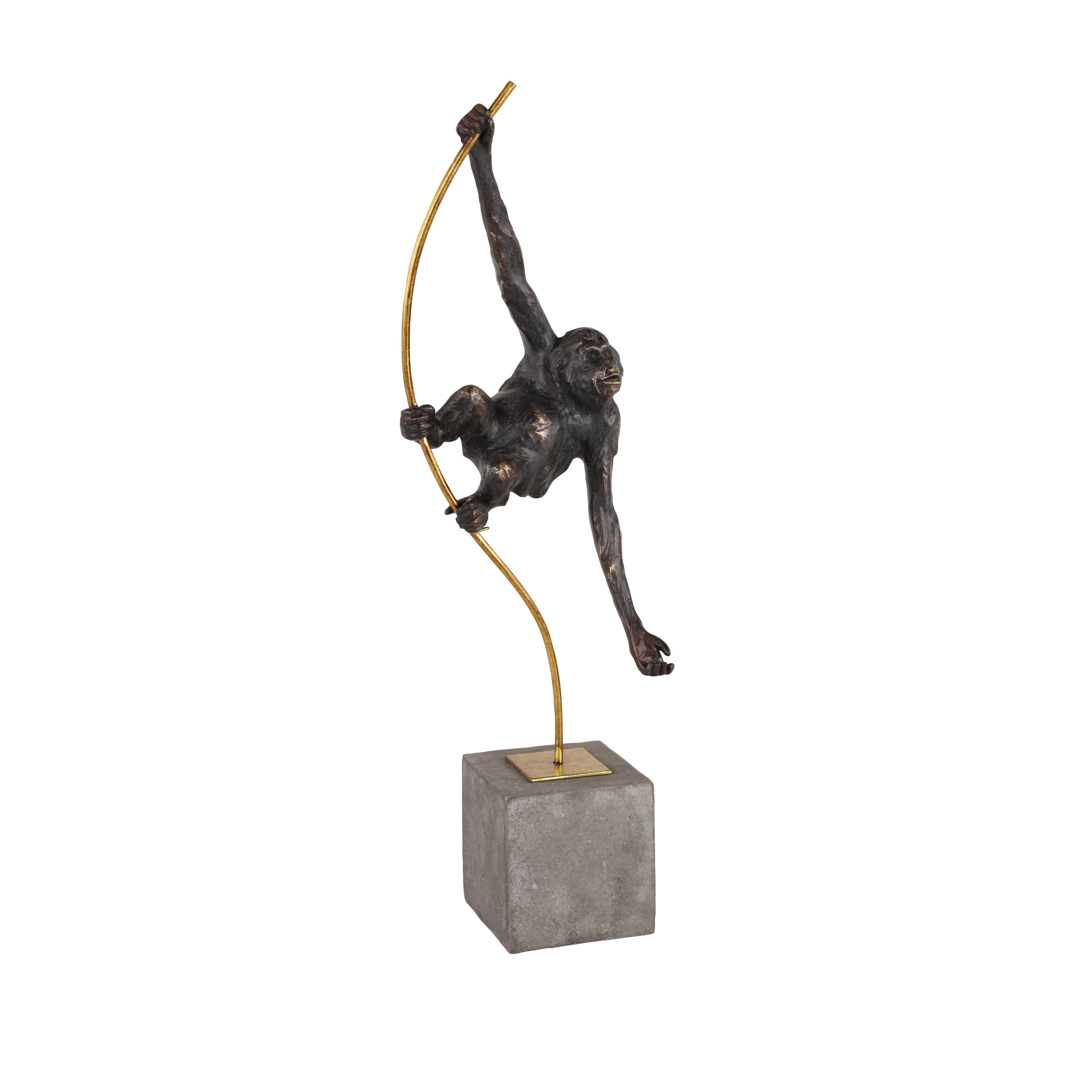 DecMode 7"W, 23"H Resin Modern Monkey Sculpture, Black