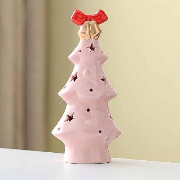 Luz Nocturna De Cerámica Con Forma De Árbol De Navidad Estrella Iluminada Festiva Para Decoración Bonita Lámpara De Cerámica Con Forma De Noche Estrellada Perfecta Para Navidad Y Para Crear Un Am