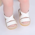 thumbnail image 2 of Infant Baby Girls Sandals Summer Crib PU Leather Bowknot Soft Anti-Slip Rubber Sole Toddler First Walkers Shoes, 2 of 6