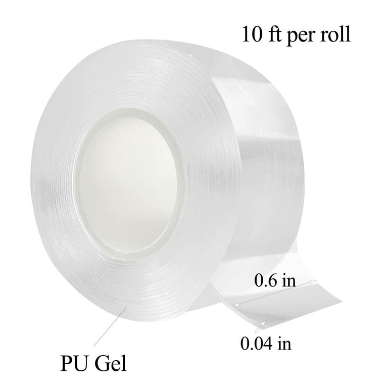 Yiishuiil 2PCS Double Sided Tape for Walls,Heavy Duty Removable Mounting  Tape - Strong Adhesive, Washable and Reusable - Wall Tape for Picture Photo