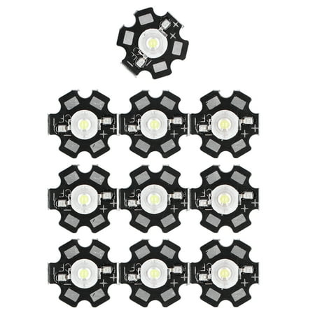 

2024 10PCS 1W LED Chip Highlight DIY Light Beads with Aluminum Base 6500k 90lm 20mm White Light